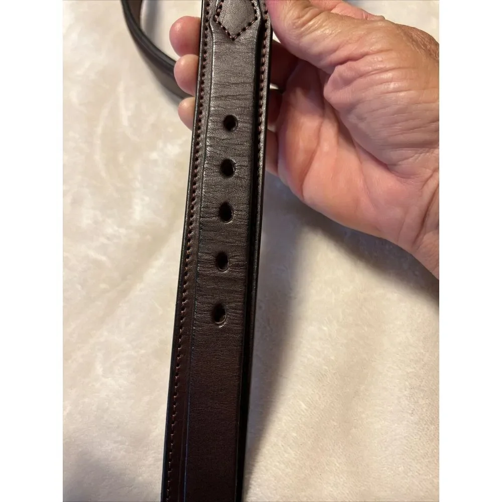 Genuine Leather Amish Made Texas Ranger Style Belt Brown With Brass‎ Buckle